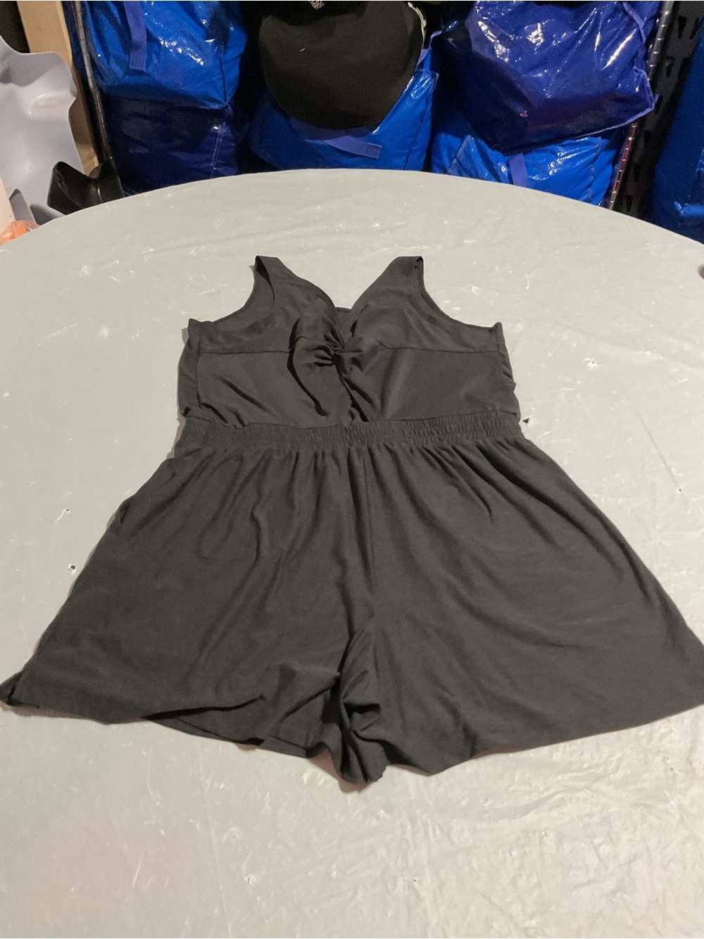 Old Navy Black Sleeveless Knit Romper with Twist Front